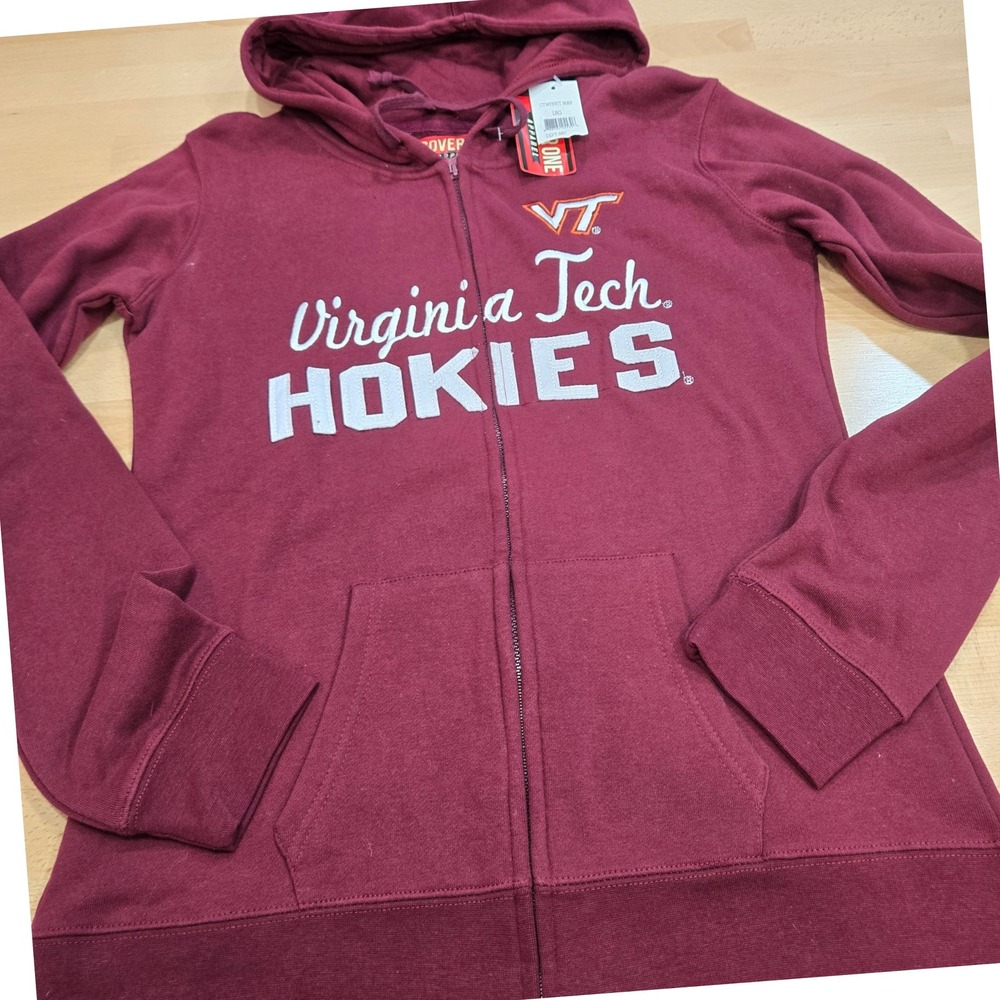 Virginia Tech Hokies Cover One Maroon Full Zip Hoodie Sweatshirt - LRG NWT